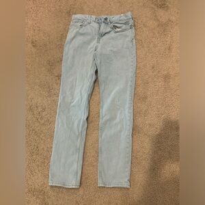 Whitewashed blue jeans